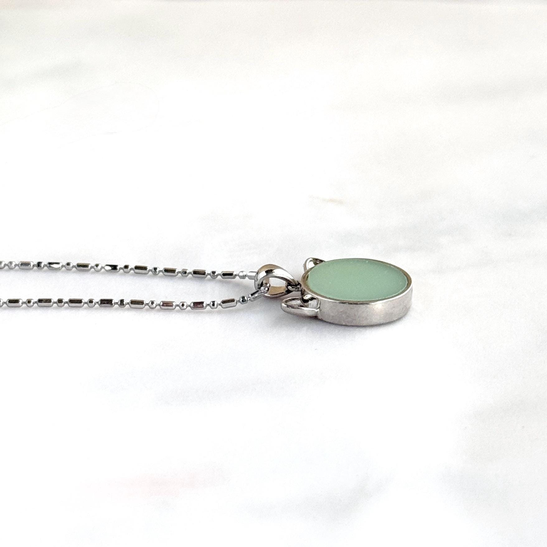 Fire King Jadeite Cat Necklace, Depression Glass, Cat Jewelry, Gift for Cat Lover or Cat Mom