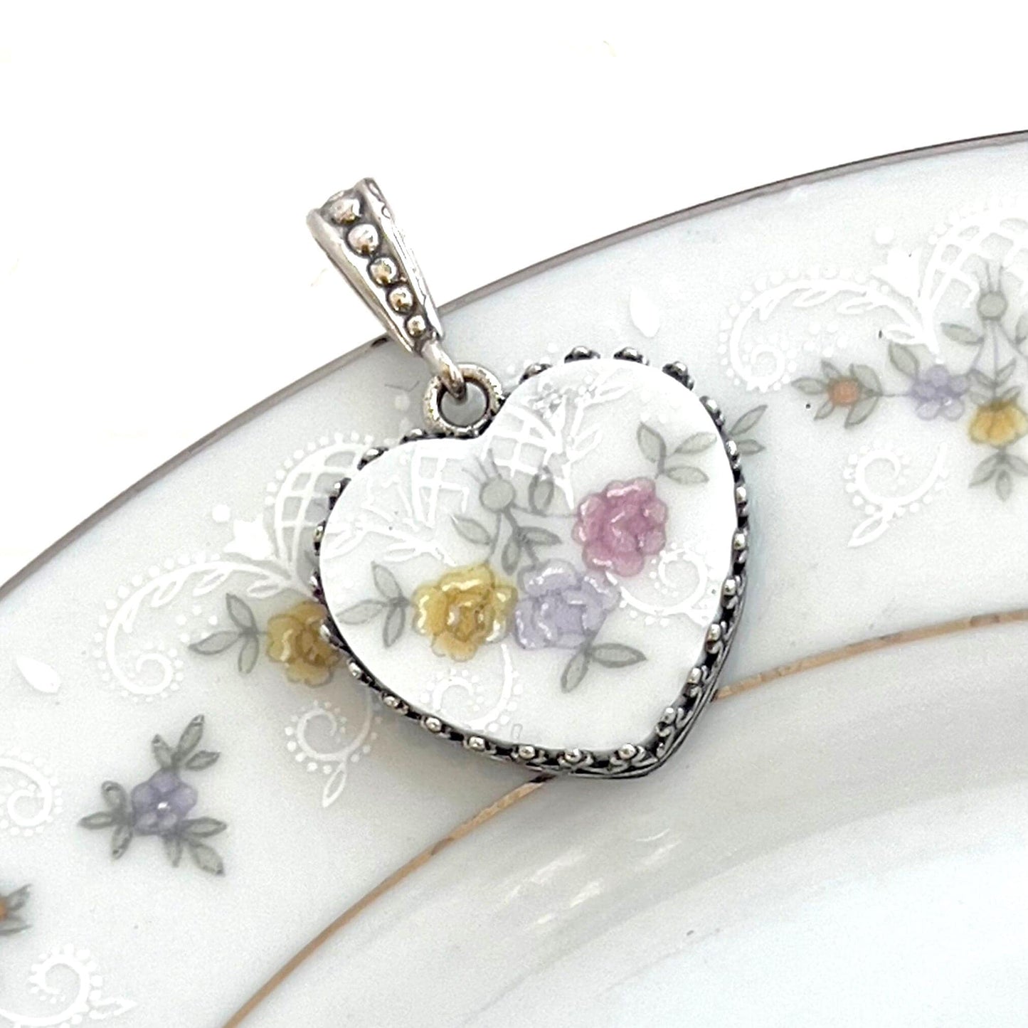 CUSTOM ORDER Dainty Heart China Necklace, Broken China Jewelry, Custom Memorial Jewelry, Family China Jewelry, Unique Jewelry Gifts