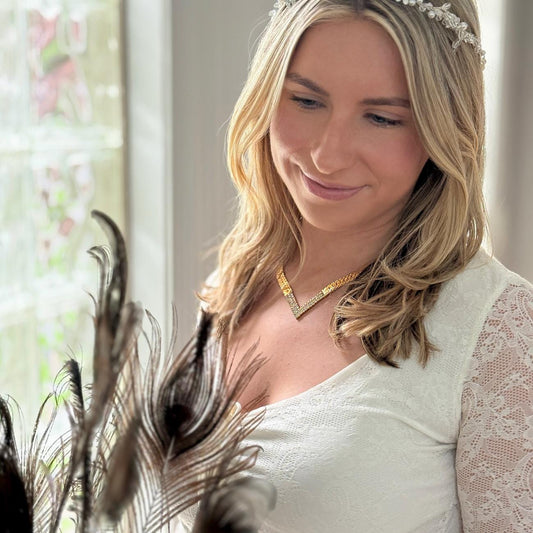 Vintage Bridal Jewelry, Crystal Wedding Necklace, Parklane Signed Necklace