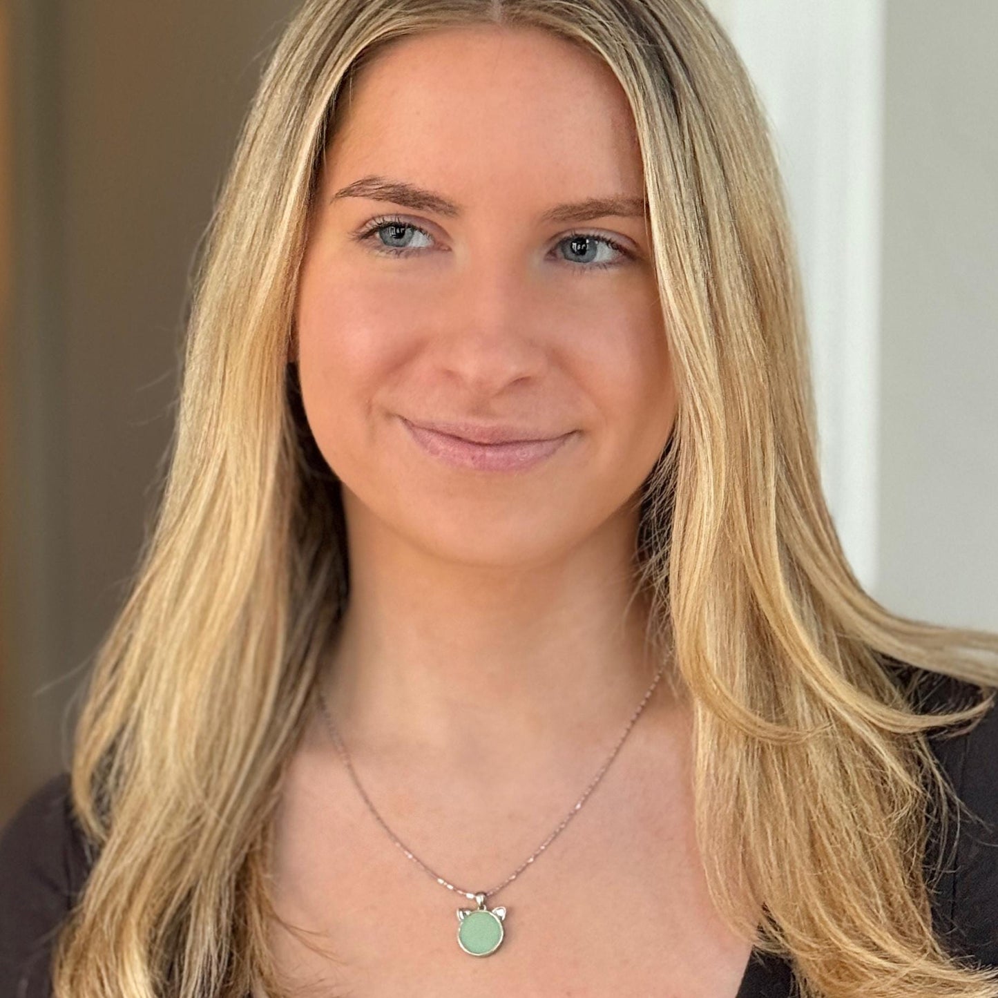 Fire King Jadeite Cat Necklace, Depression Glass, Cat Jewelry, Gift for Cat Lover or Cat Mom