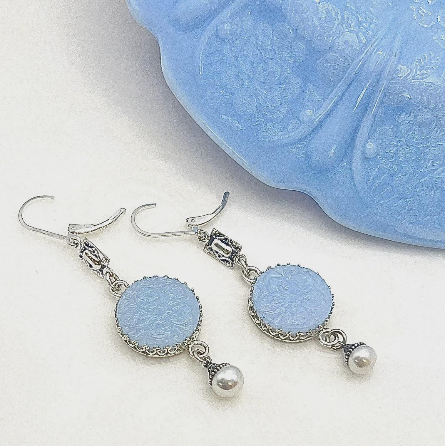 CUSTOM ORDER Broken China Jewelry Pearl Drop Earrings, Family Memorial Jewelry Made From Your China
