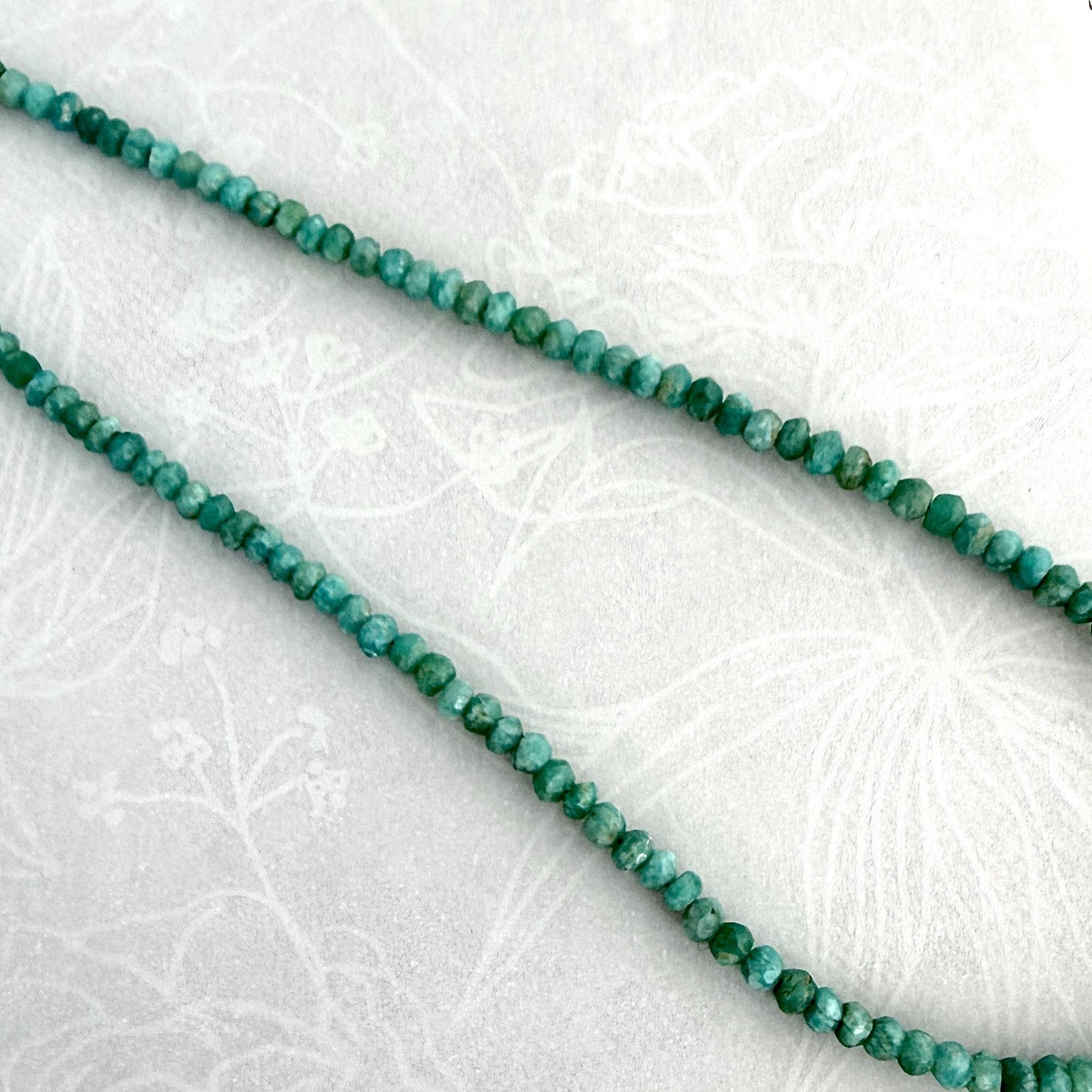 One-of-a-Kind Necklace, Irish Belleek Shamrock Jewelry, Sterling Silver and Amazonite
