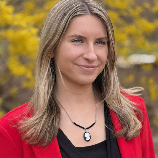 Vintage Cameo Jewelry, Victorian Black Onyx Necklace, Unique Gifts for Her