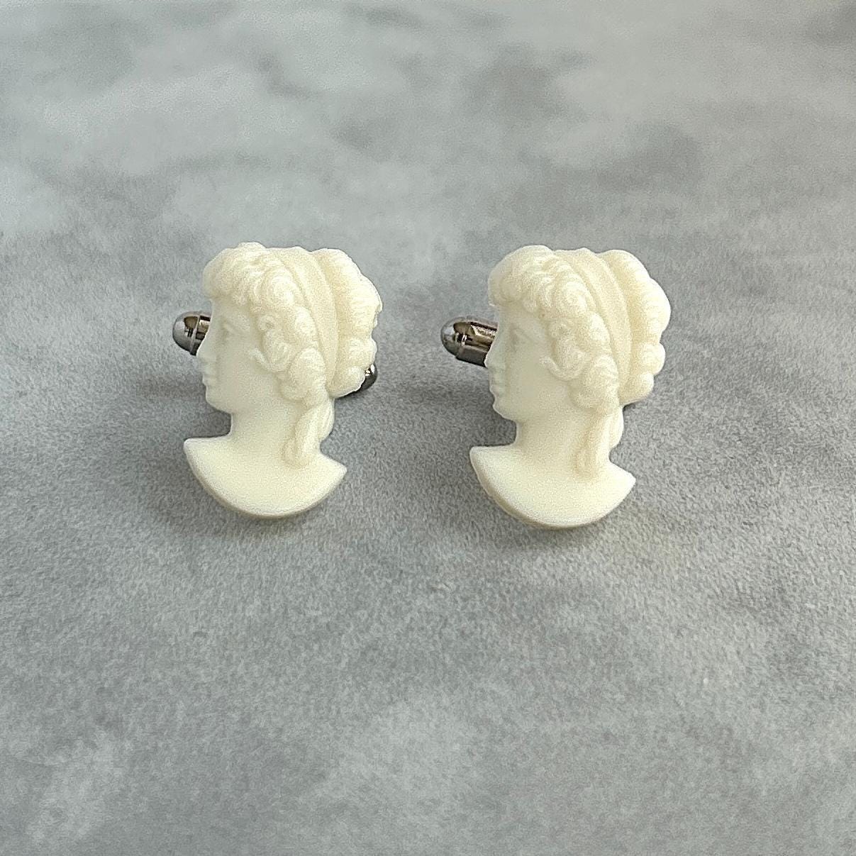 Vintage Cameo Cufflinks, Wedding Accessories, Unique Jewelry Gifts, Unisex