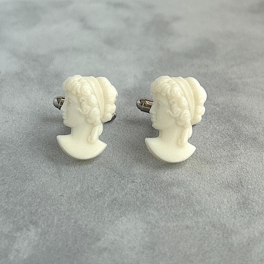 Vintage Cameo Cufflinks, Wedding Accessories, Unique Jewelry Gifts, Unisex