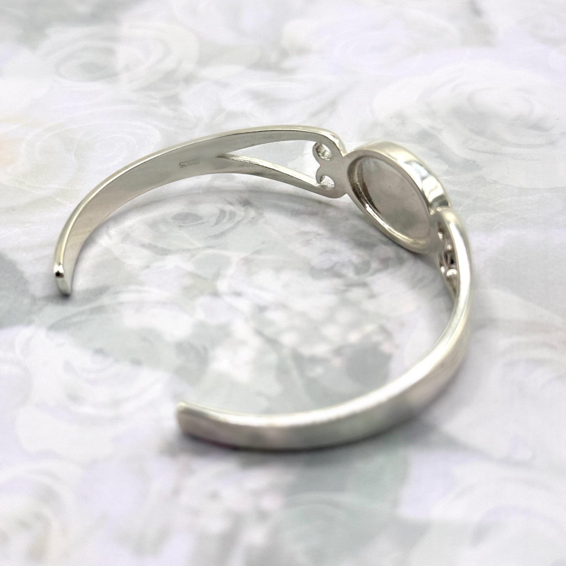Vintage Shell Victorian Cameo Bracelet, Sterling Silver Italian Jewelry