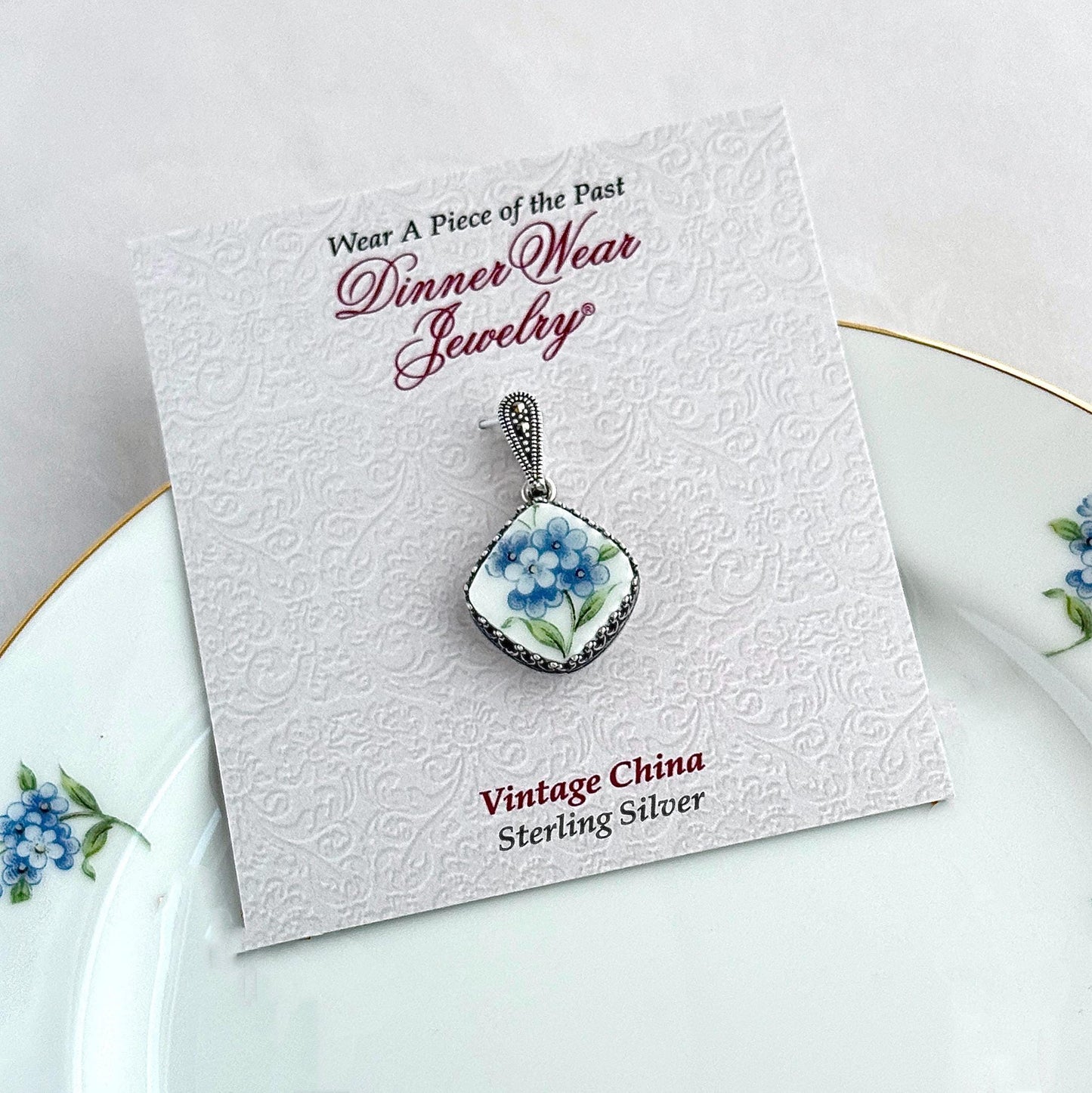 Graduation Gifts, Forget Me Not China Necklace, Sterling Silver Jewelry, Thank You Gift for Teacher