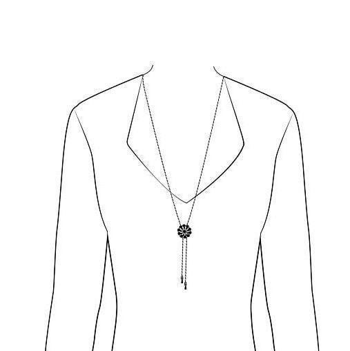 Adjustable Purple Crystal Lariat Necklace, Unique Spanish Pottery Gifts From Spain for Women
