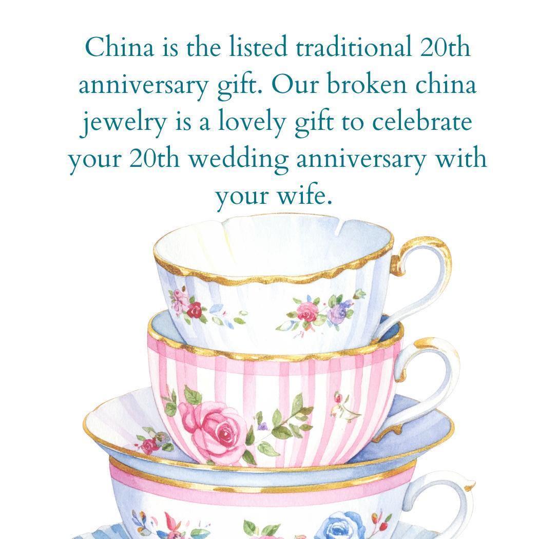 20th Anniversary Wedding Anniversary China Gift, Dainty Gold Crystal Necklace