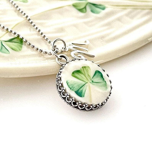 Adjustable Repurposed Belleek Irish China Necklace, Dainty Initial Necklace, Broken China Jewelry, Personalized Celtic Gifts for Women