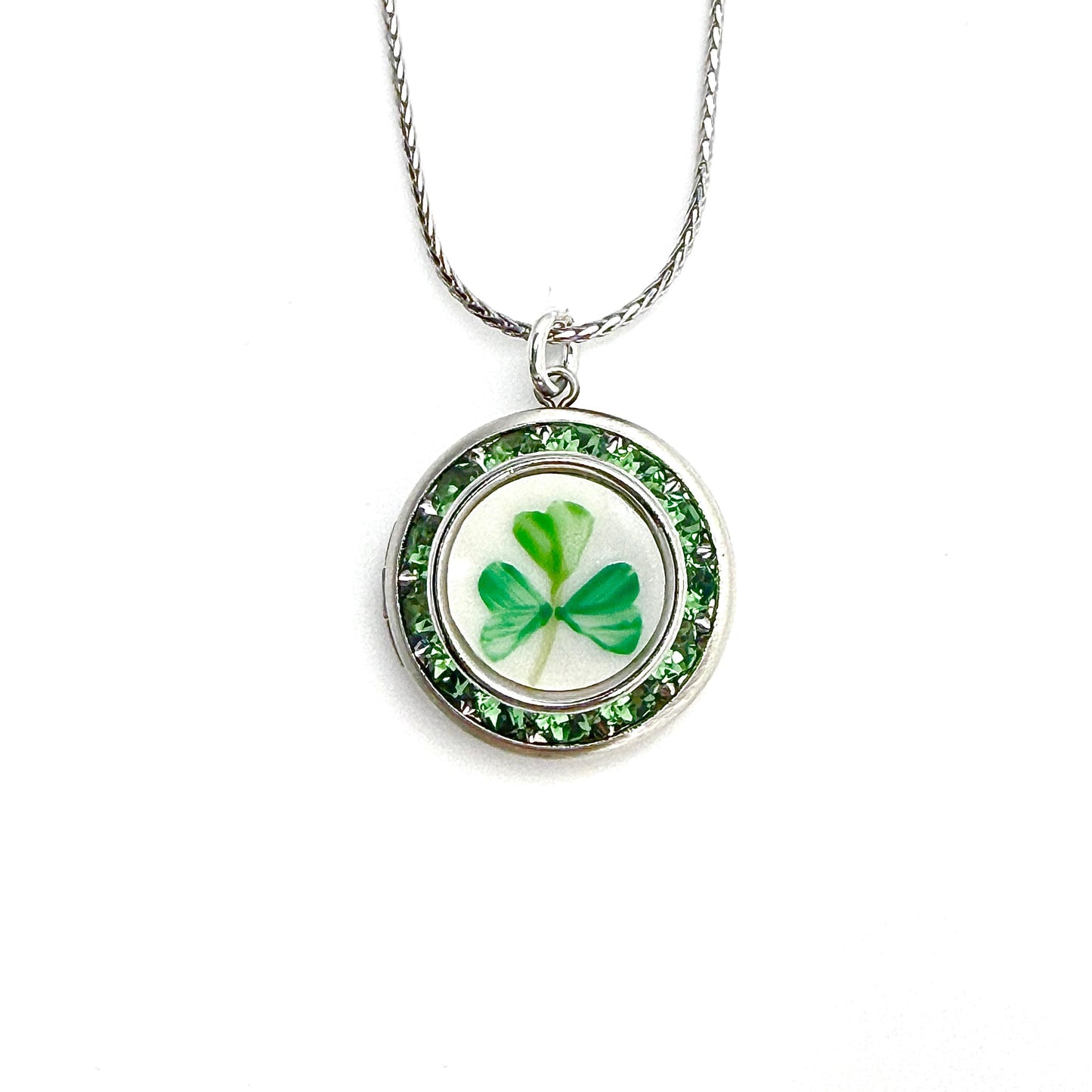 Irish Locket Necklace, Belleek China Crystal Jewelry, 20th Anniversary Gifts for Wife