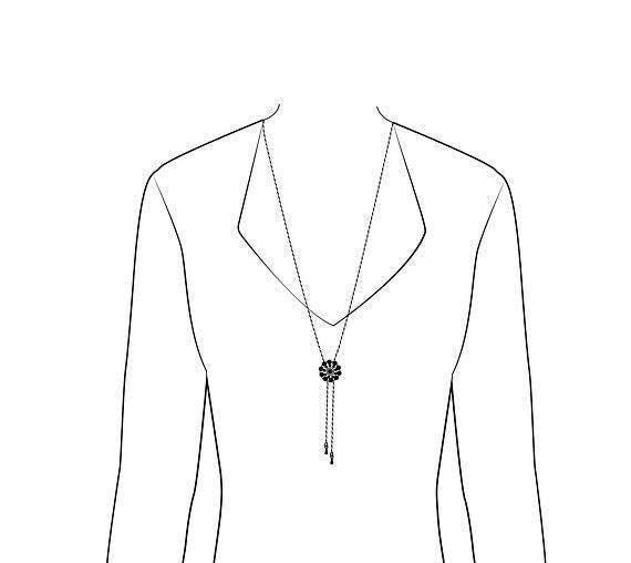 Adjustable Rose Crystal Necklace, Broken China Jewelry Lariat