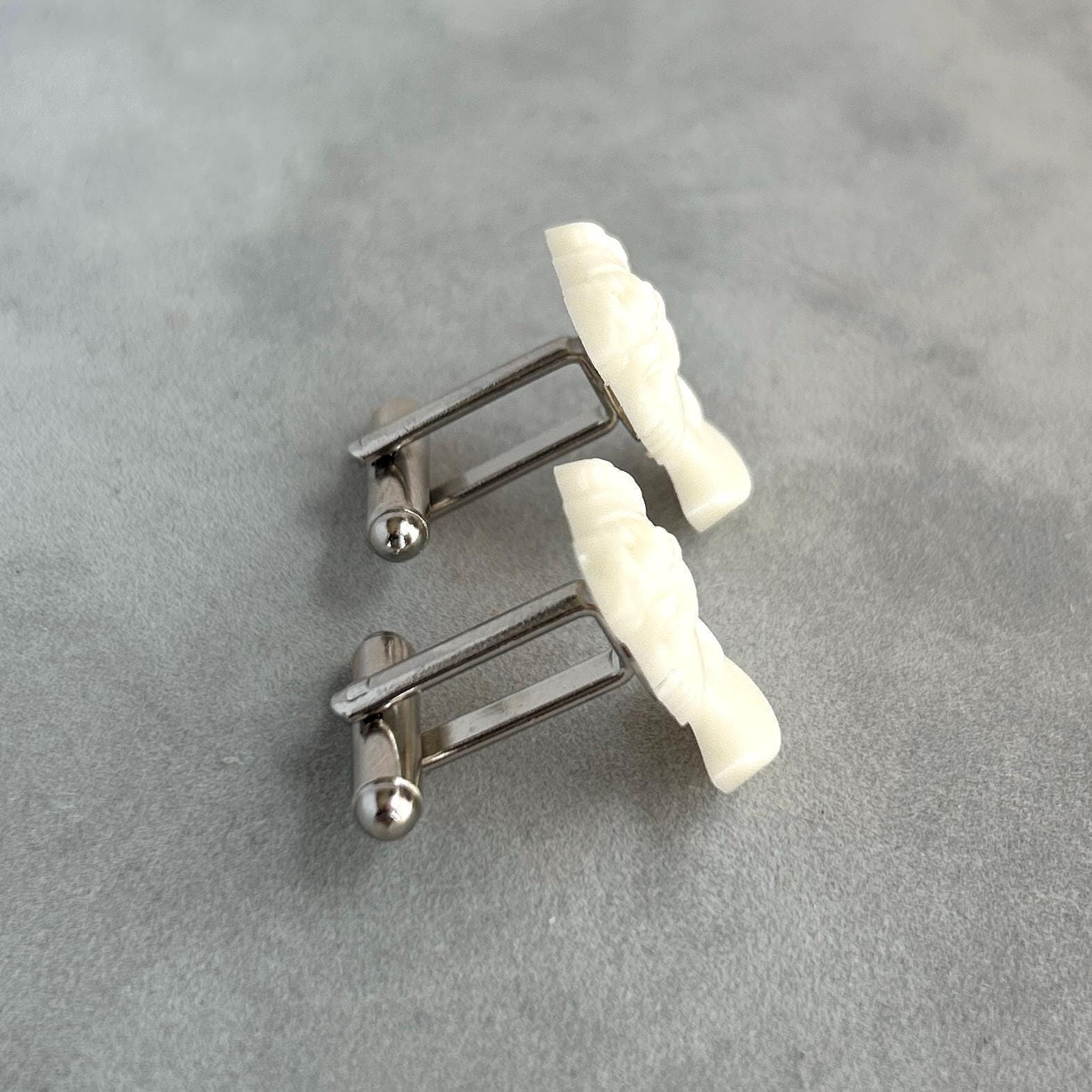 Vintage Cameo Cufflinks, Wedding Accessories, Unique Jewelry Gifts, Unisex