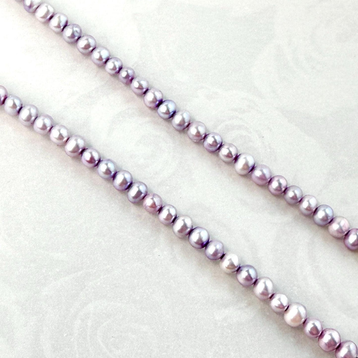 One-of-a-Kind Pearl & Amethyst Necklace, Porcelain 18th Wedding Anniversary Gift for Wife, Lily of the Valley