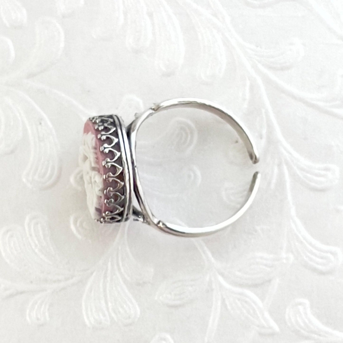 Vintage Wedgwood Ring, Broken China Jewelry, Pink Jasperware, Victorian Jewelry, Unique Pottery Gifts