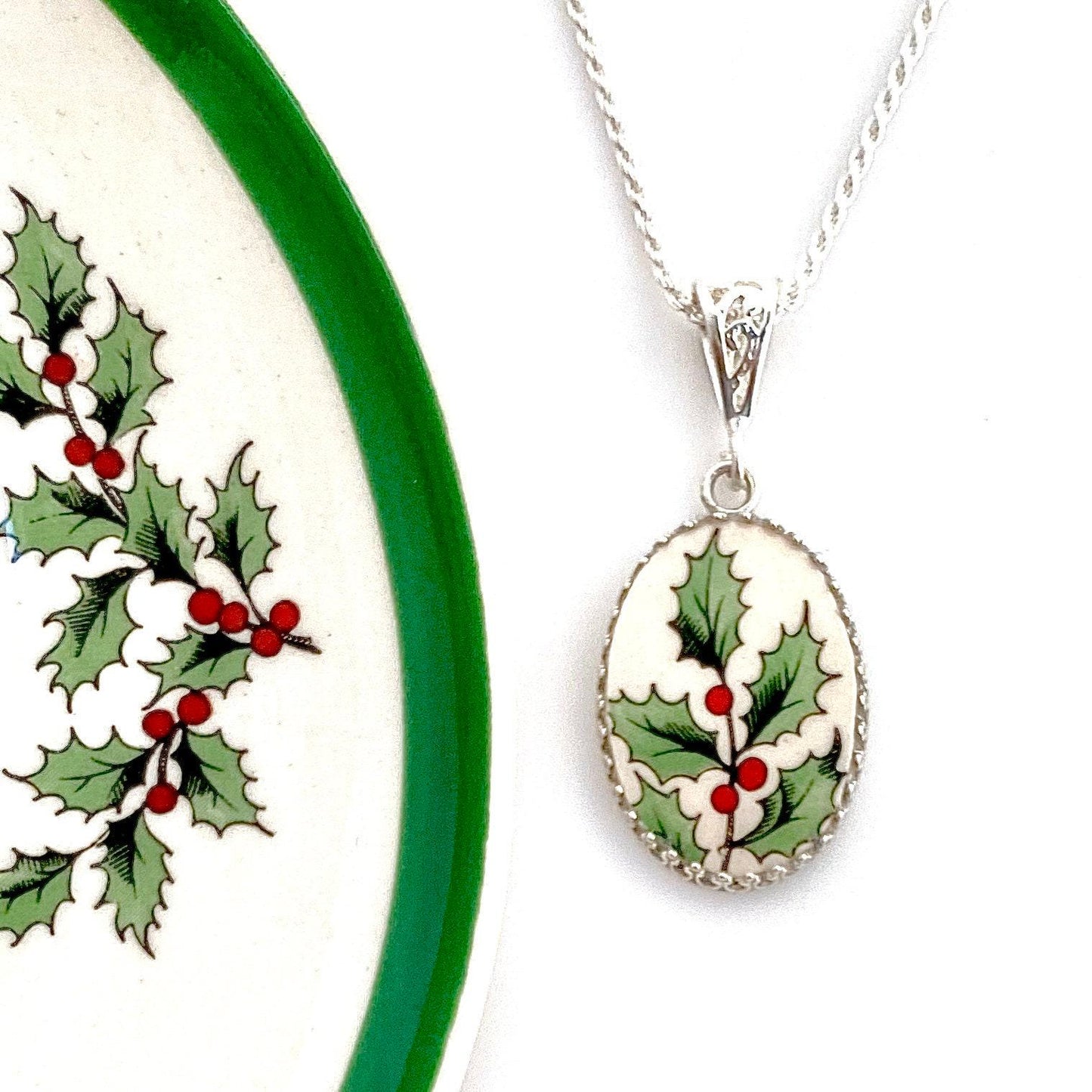 Christmas Necklace, Spode Christmas Tree China, Unique Christmas Gifts for Wife
