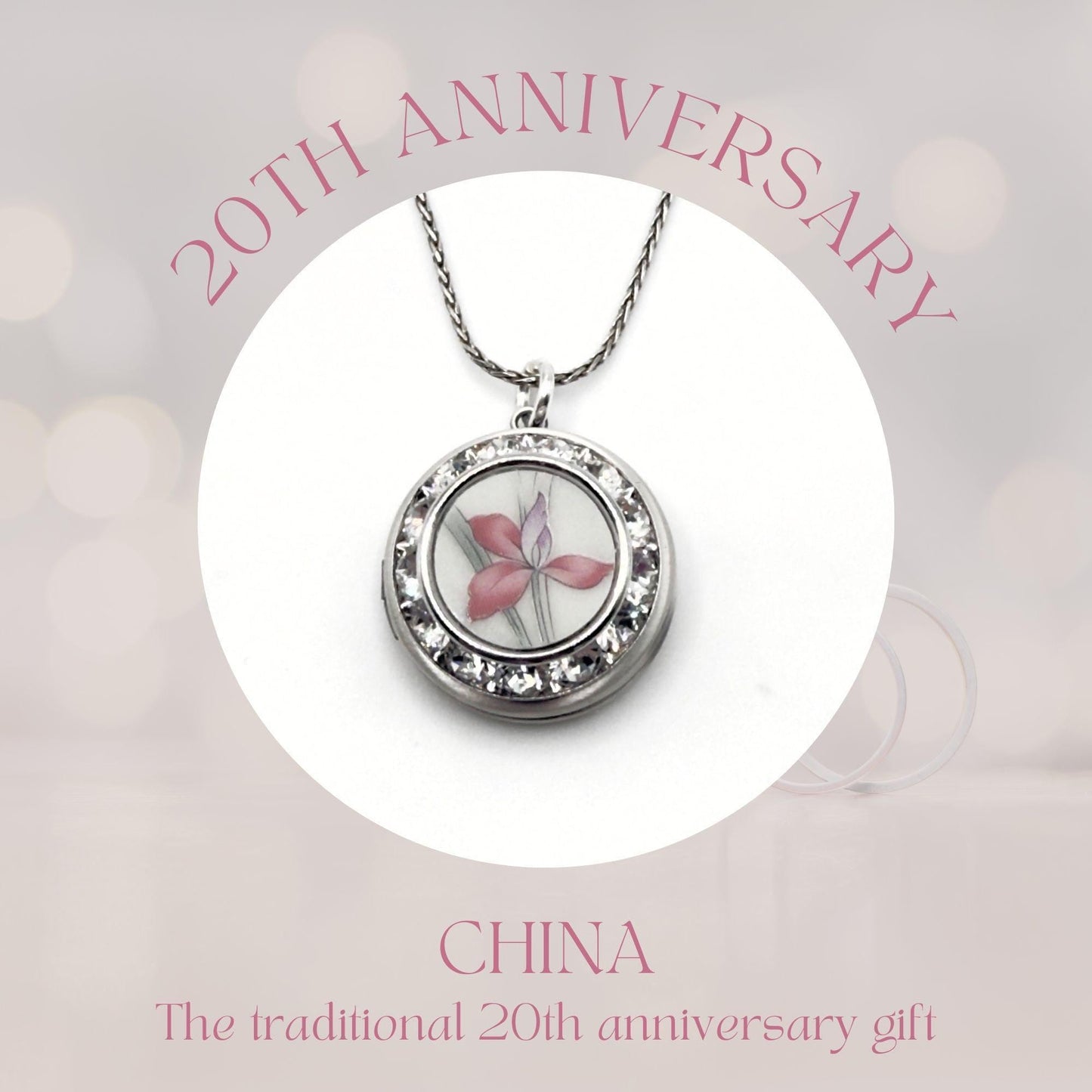 Graduation Gifts, Iris Flower Photo Locket Necklace, Special Love and Friendship Jewelry, Vintage China Gifts for Her