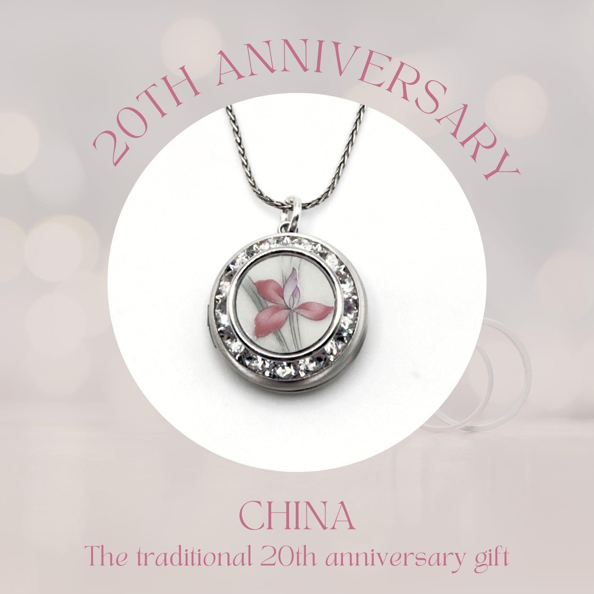 Graduation Gifts, Iris Flower Photo Locket Necklace, Special Love and Friendship Jewelry, Vintage China Gifts for Her
