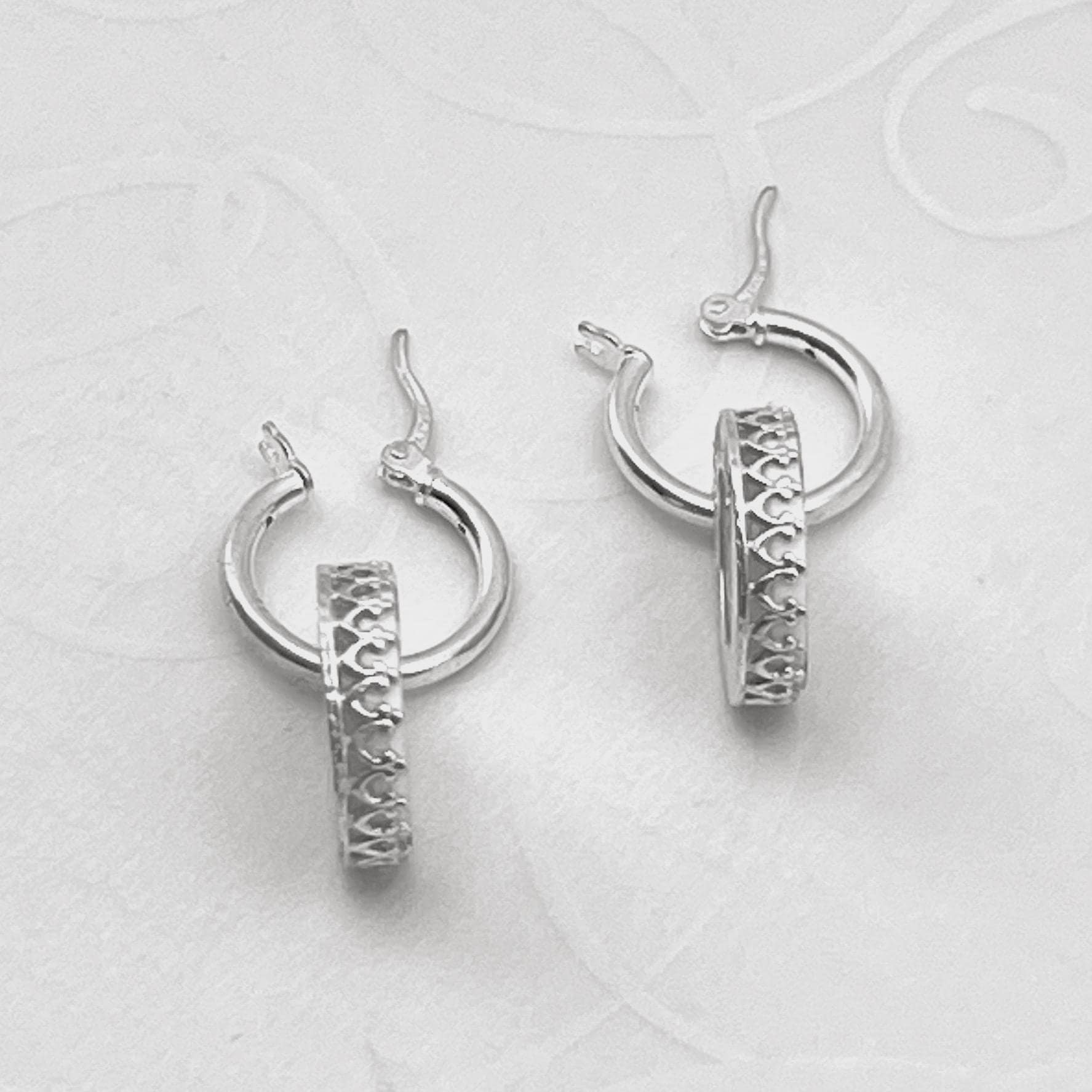 Blue Willow China Jewelry, Dainty Sterling Silver Hoop Earrings, Mothers Day Gifts for Mom