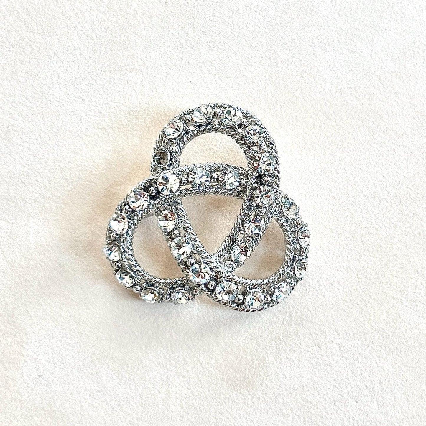 Vintage Bride Wedding Jewelry, Rhinestone Pin, Crystal Knot brooch, Unique Fashionable Gift for Women