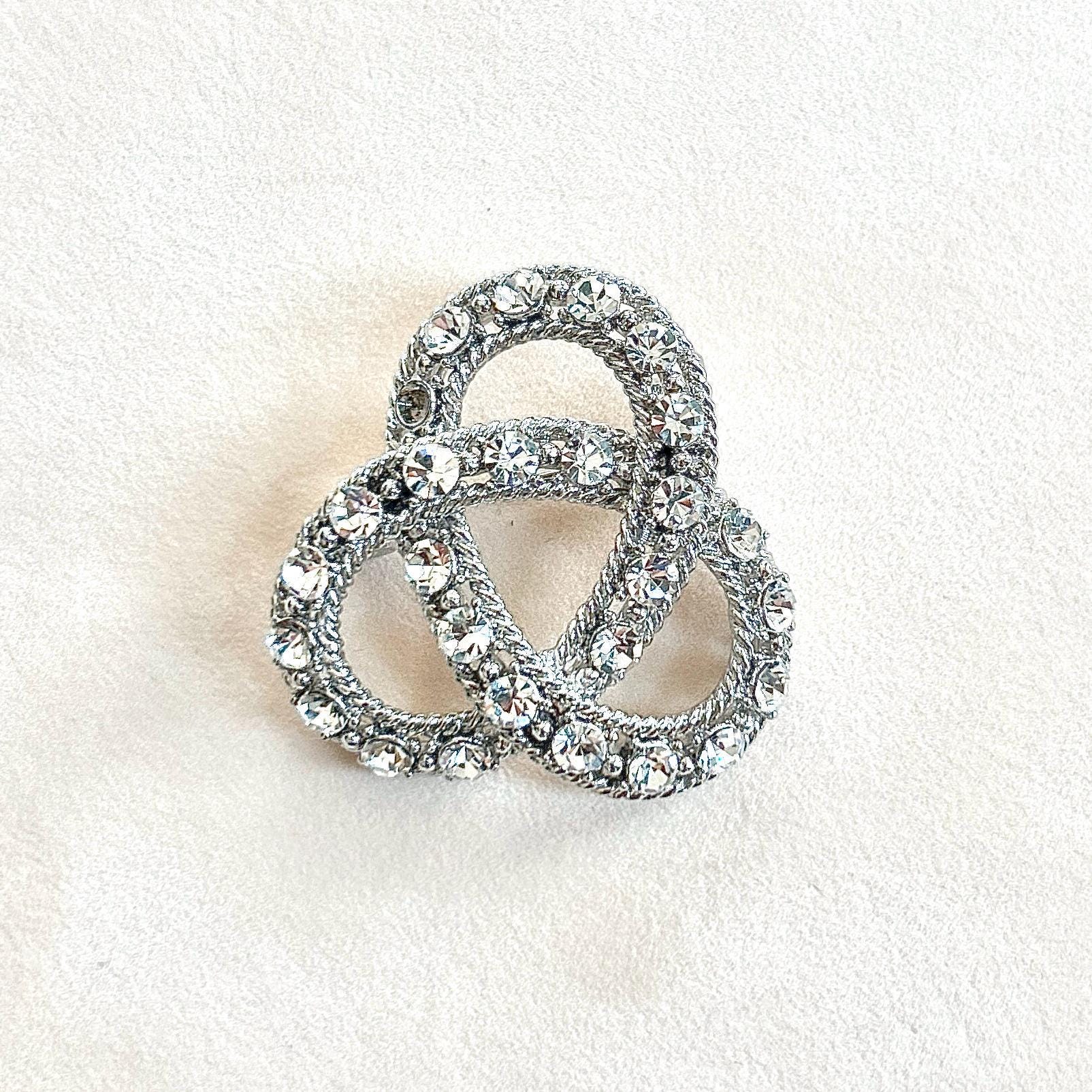 Vintage Bride Wedding Jewelry, Rhinestone Pin, Crystal Knot brooch, Unique Fashionable Gift for Women