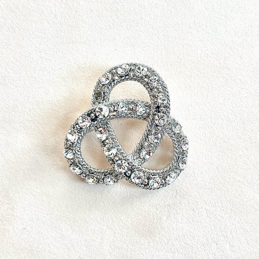 Vintage Bride Wedding Jewelry, Rhinestone Pin, Crystal Knot brooch, Unique Fashionable Gift for Women