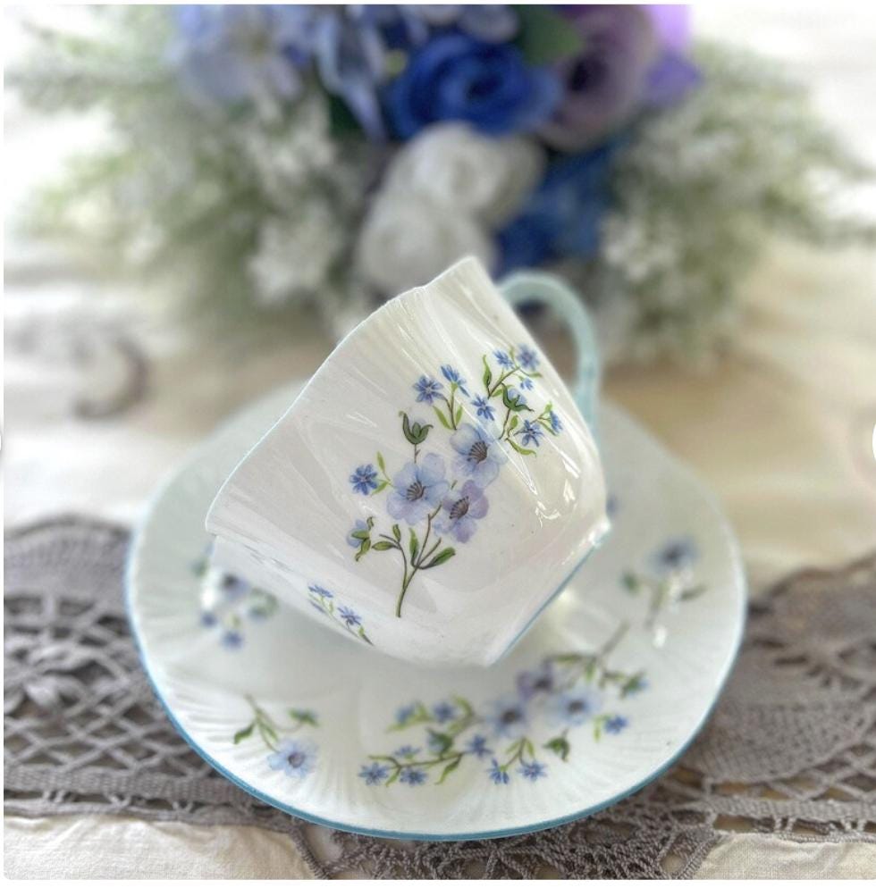 Shelley Marguerite China Tea Cup and Saucer, Vintage Daisy Chintz China, 20th Anniversary Gift