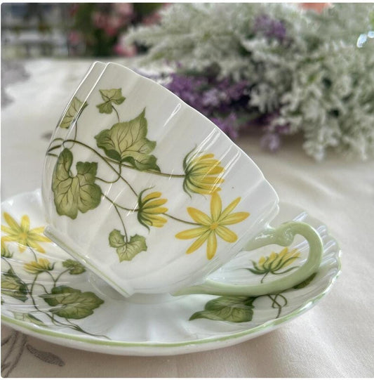 Shelley China Tea Cup and Saucer, Vintage English China, 20th Anniversary Gift for Wife