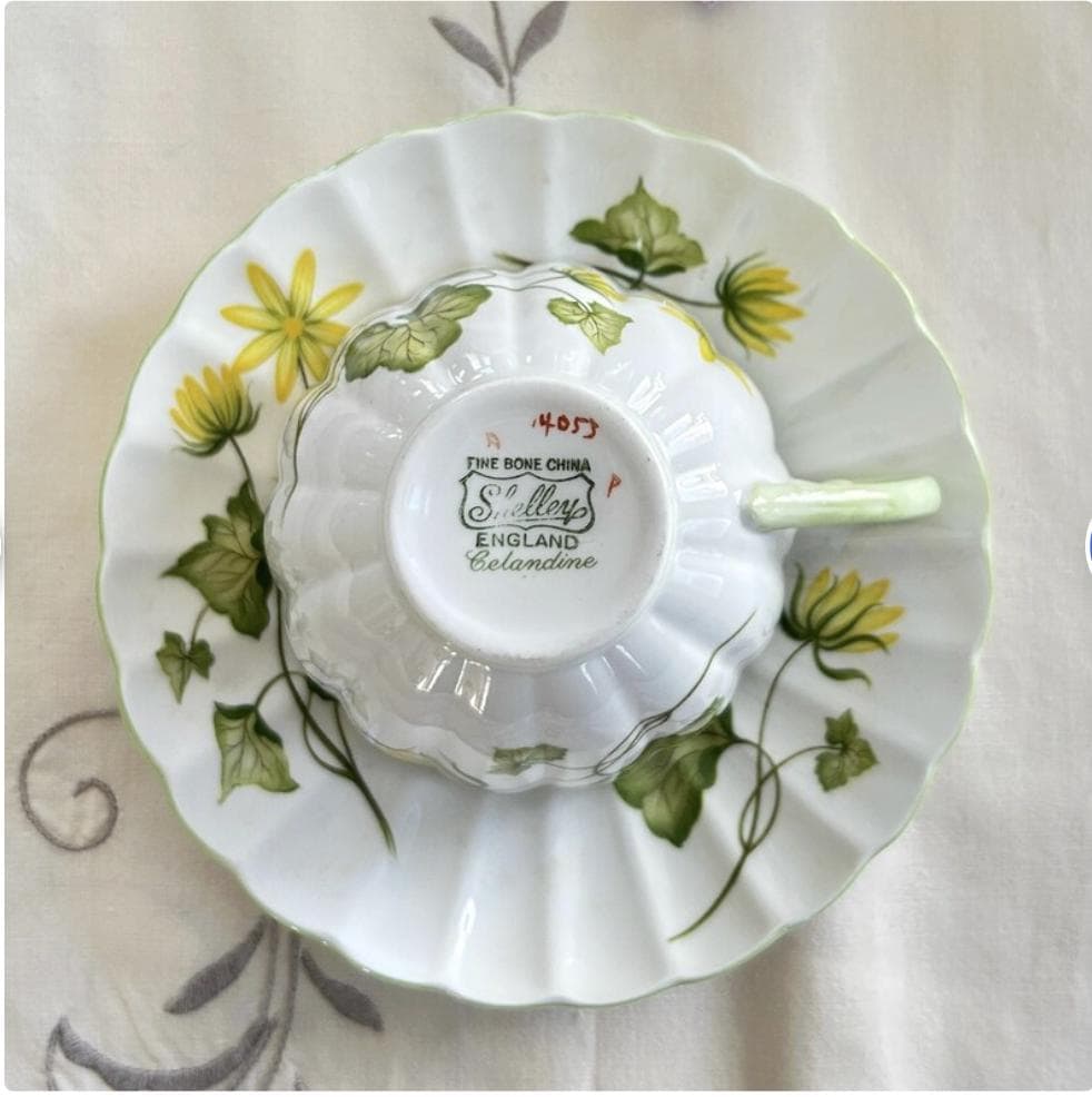 Shelley China Tea Cup and Saucer, Vintage English China, 20th Anniversary Gift for Wife