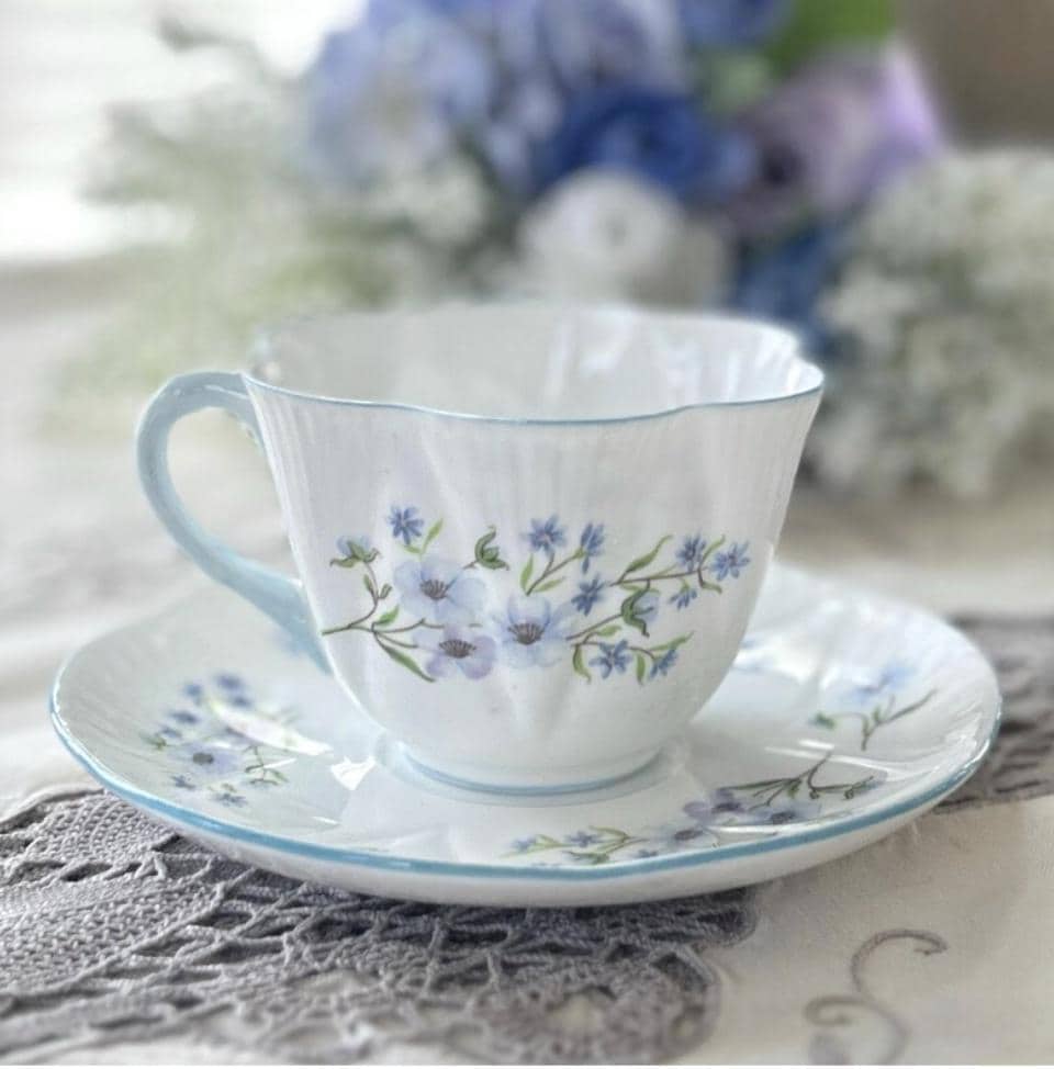 Shelley Marguerite China Tea Cup and Saucer, Vintage Daisy Chintz China, 20th Anniversary Gift