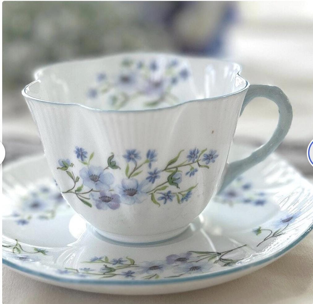 Shelley Marguerite China Tea Cup and Saucer, Vintage Daisy Chintz China, 20th Anniversary Gift