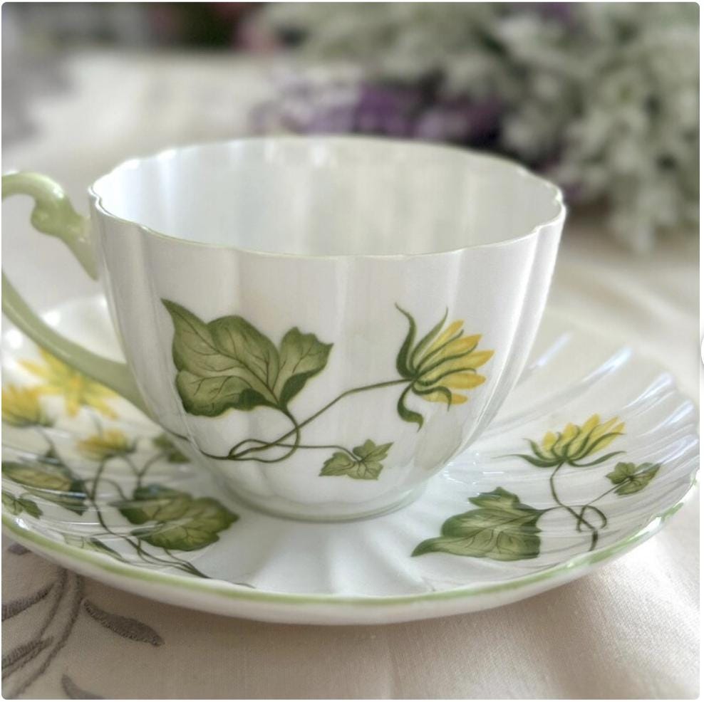 Shelley China Tea Cup and Saucer, Vintage English China, 20th Anniversary Gift for Wife