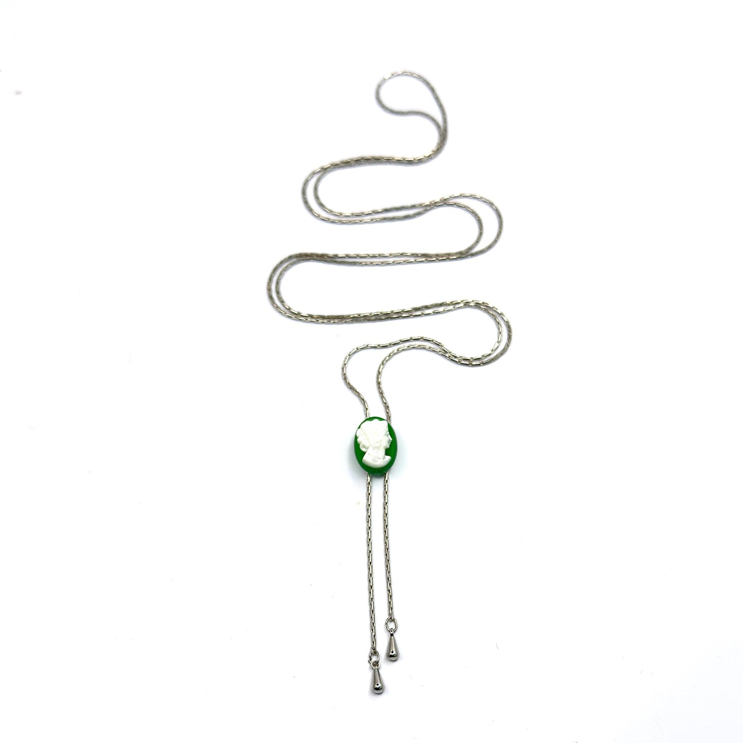 Dainty Mother of Pearl Cameo Necklace, Green Onyx Jewelry, Adjustable Bolo Slide Necklace, Unique Gifts for Women