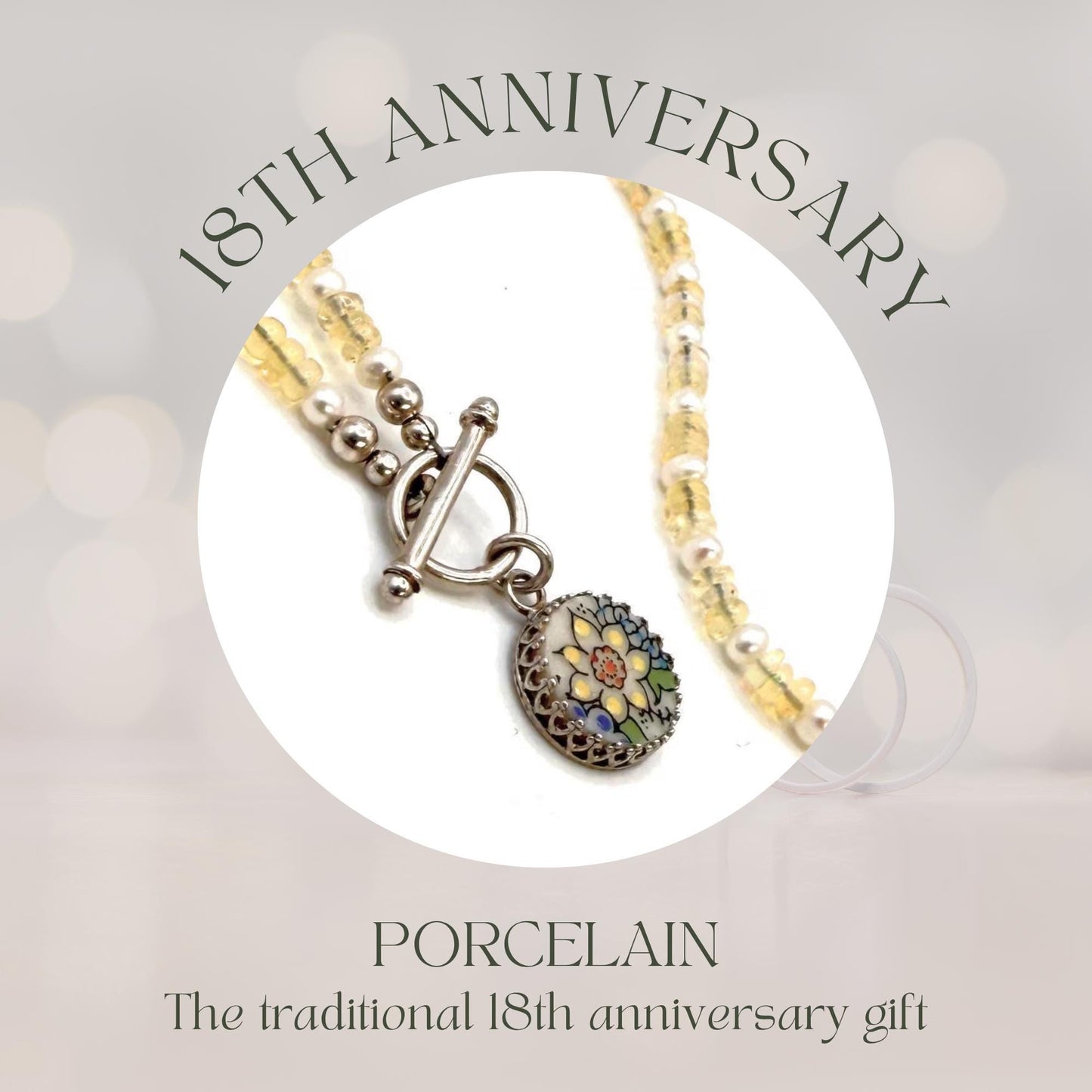 One-of-a-Kind Opal Necklace, Sunflower Jewelry, Gifts for Wife, 18th Anniversary Porcelain Gifts