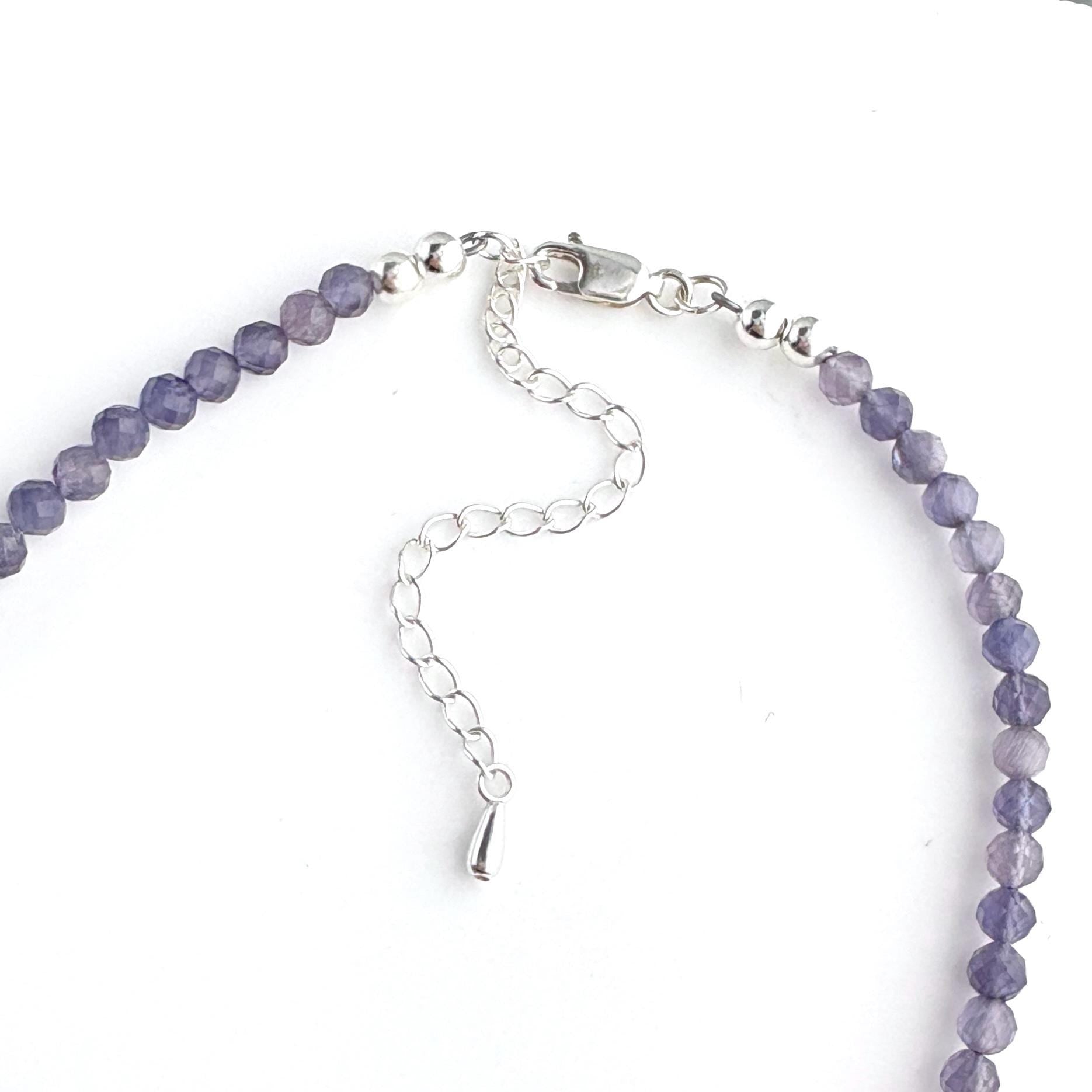 Sterling Silver Porcelain Pink Rose Necklace, 18th Anniversary Gift for Wife, Cats Eye Gemstone Jewelry