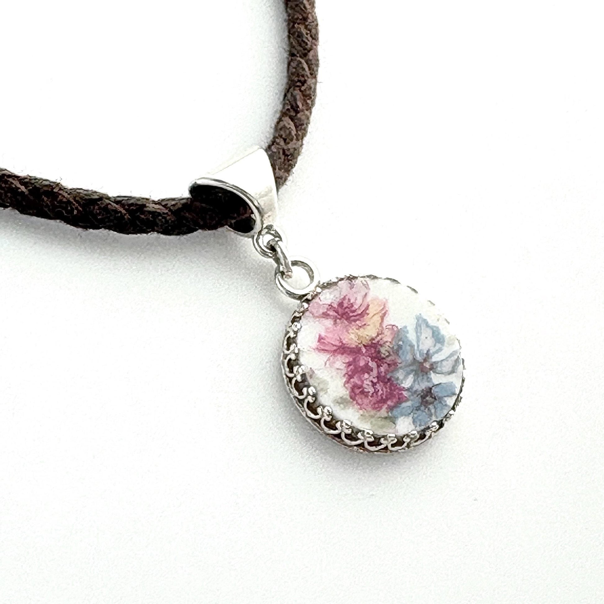 China Necklace, Floral 2nd Anniversary Jewelry, Romantic Sentimental China Necklace