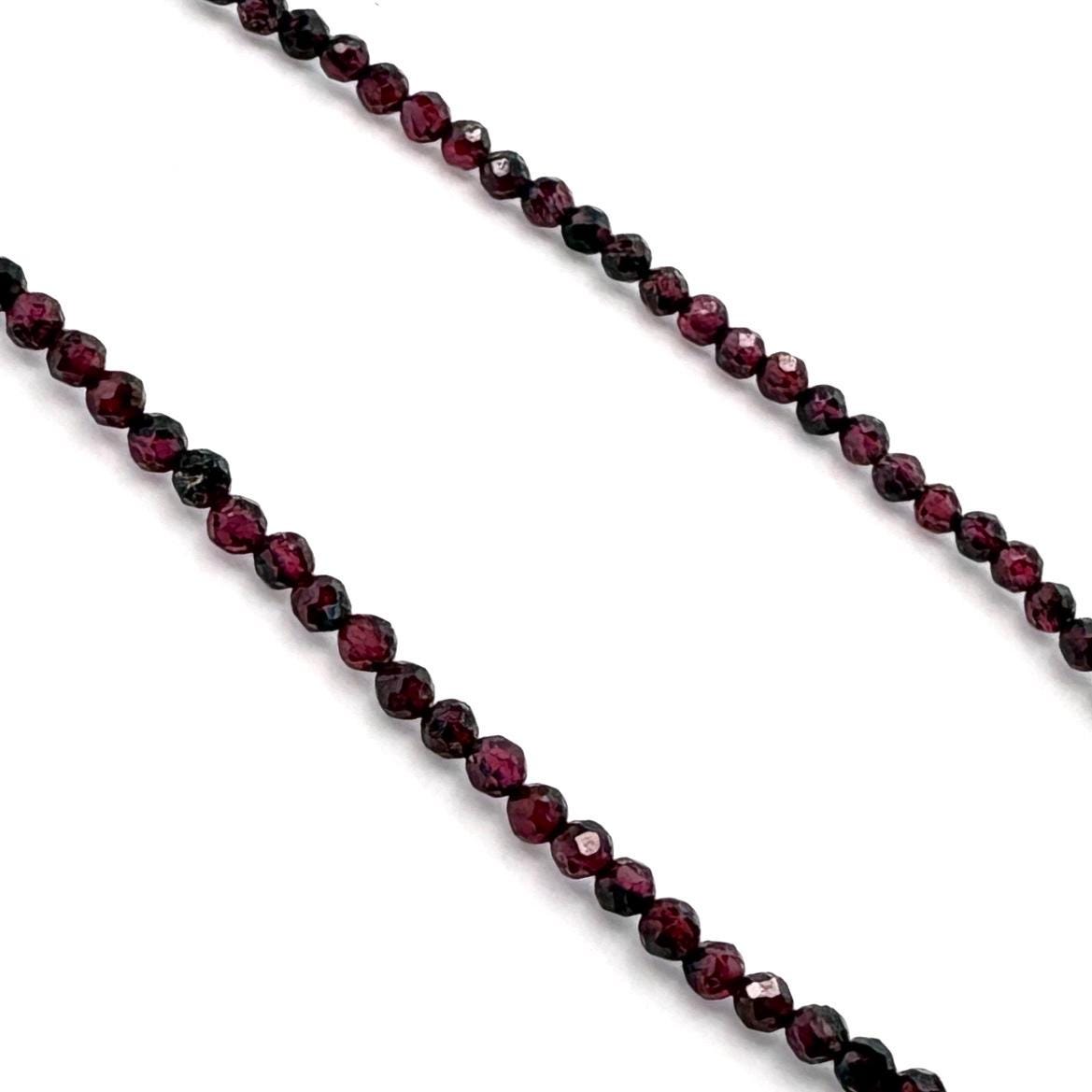 14k Gold Dainty Garnet Necklace, Minimalist Wife Dainty Necklace, 2nd Anniversary China Necklace