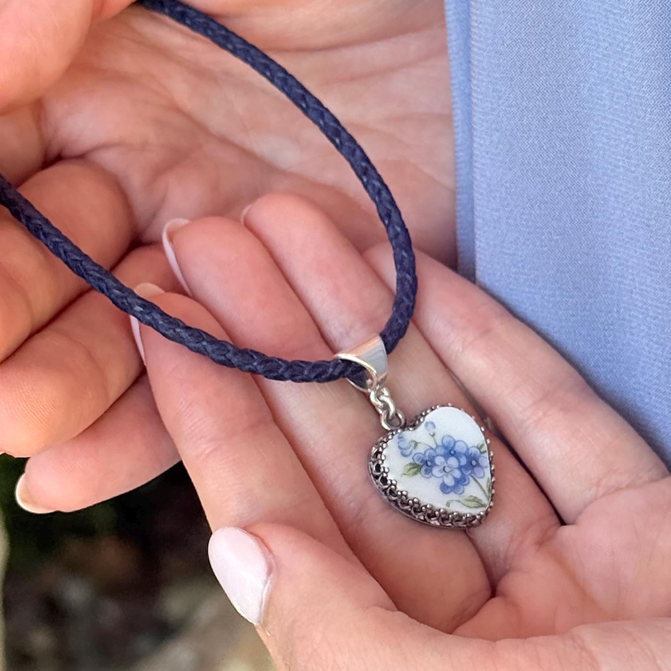 Cotton 2nd Anniversary Heart Necklace, Romantic Everyday Anniversary Jewelry, Wife Keepsake Sentimental Gift