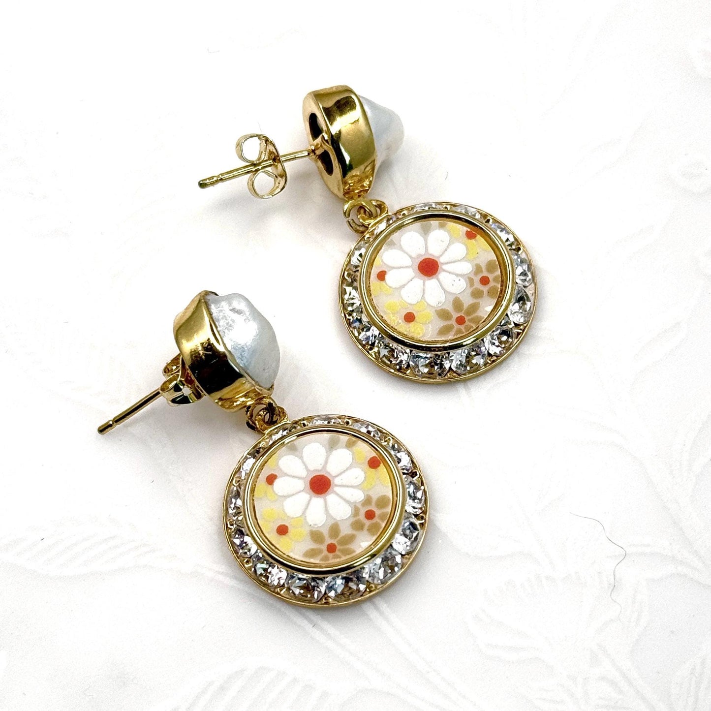 Gold Crystal Drop Earrings, Vintage Elegant Bridal Wedding Jewelry, Dangle Earrings, Gift for Women Collector