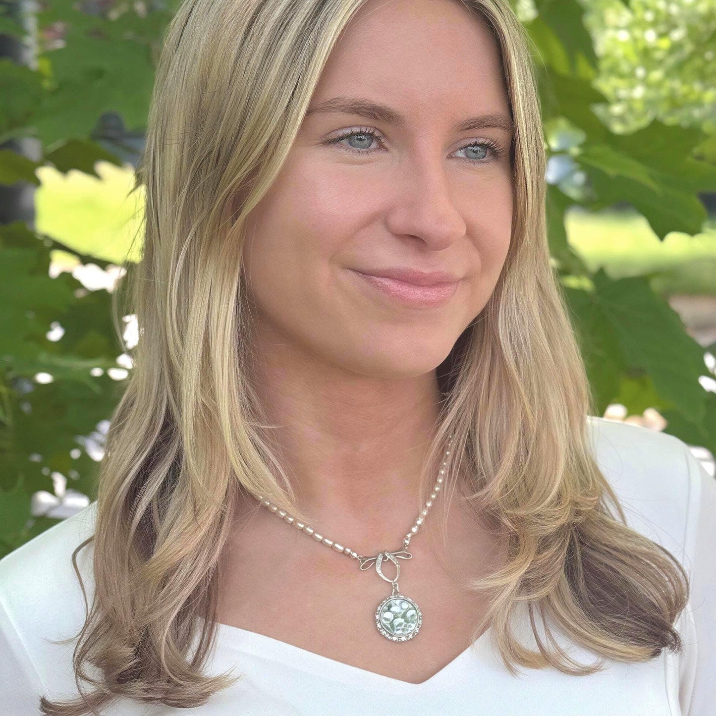 Lily Of The Valley Handmade Pearl Necklace, Cottageore Jewelry, Wedding Anniversary Gift