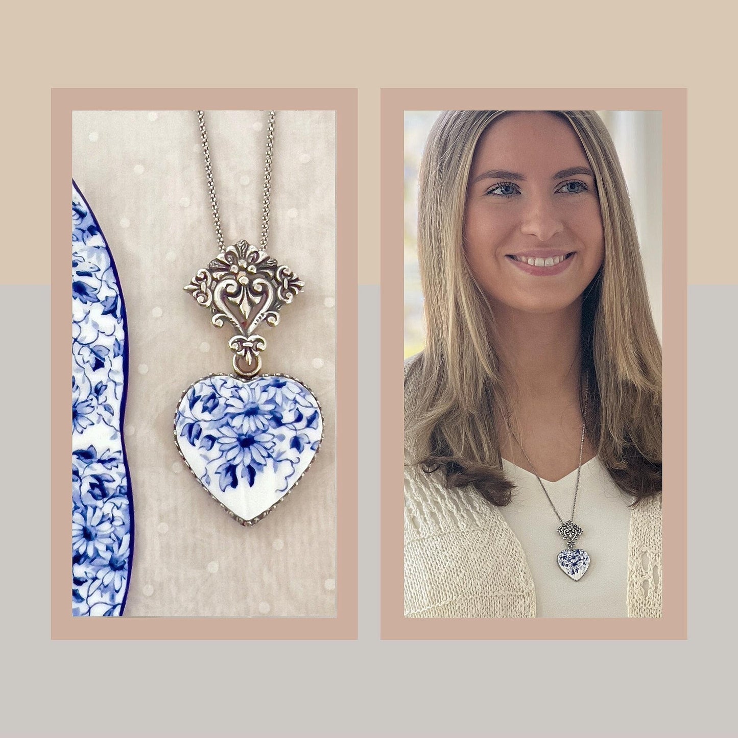 Convertible Heart Pendant Necklace, Sterling Silver Victorian Heart Brooch, 18th Anniversary Gifts for Women