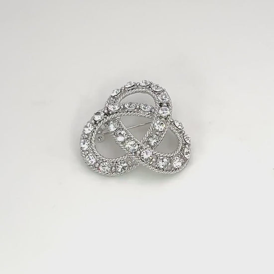Vintage Bride Wedding Jewelry, Rhinestone Pin, Crystal Knot brooch, Unique Fashionable Gift for Women