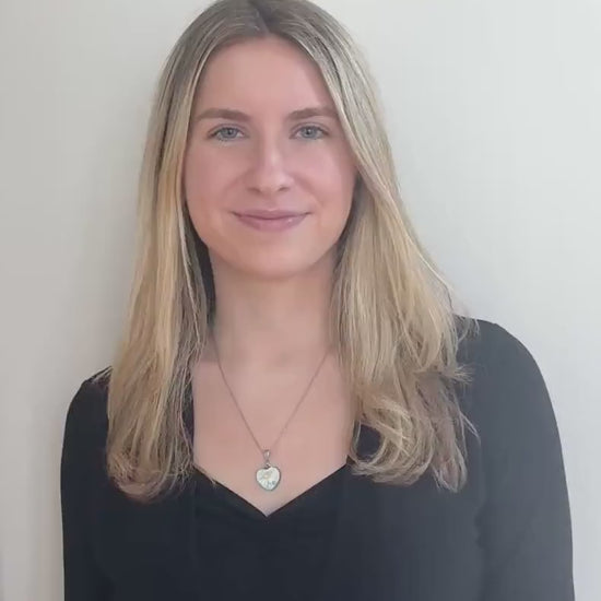 Sterling Silver Daisy Necklace, 20th Anniversary China Gift for Wife, Romantic Broken China Jewelry