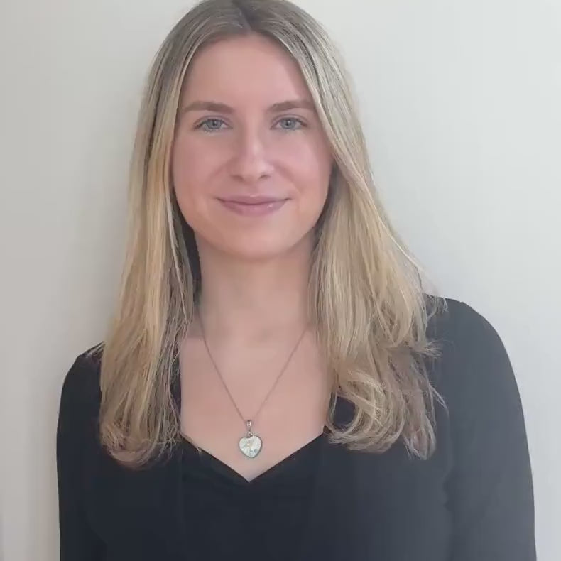 Sterling Silver Daisy Necklace, 20th Anniversary China Gift for Wife, Romantic Broken China Jewelry