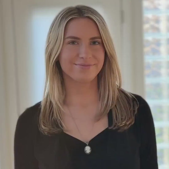 Vintage Mother of Pearl and Abalone Shell Cameo Necklace, Sterling Silver Victorian Marcasite Jewelry