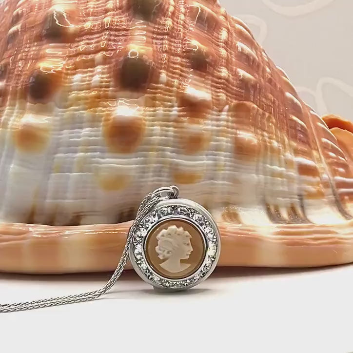 One-of-a-Kind Cameo Locket Necklace, Victorian Jewelry, Photo Locket, Anniversary Gift