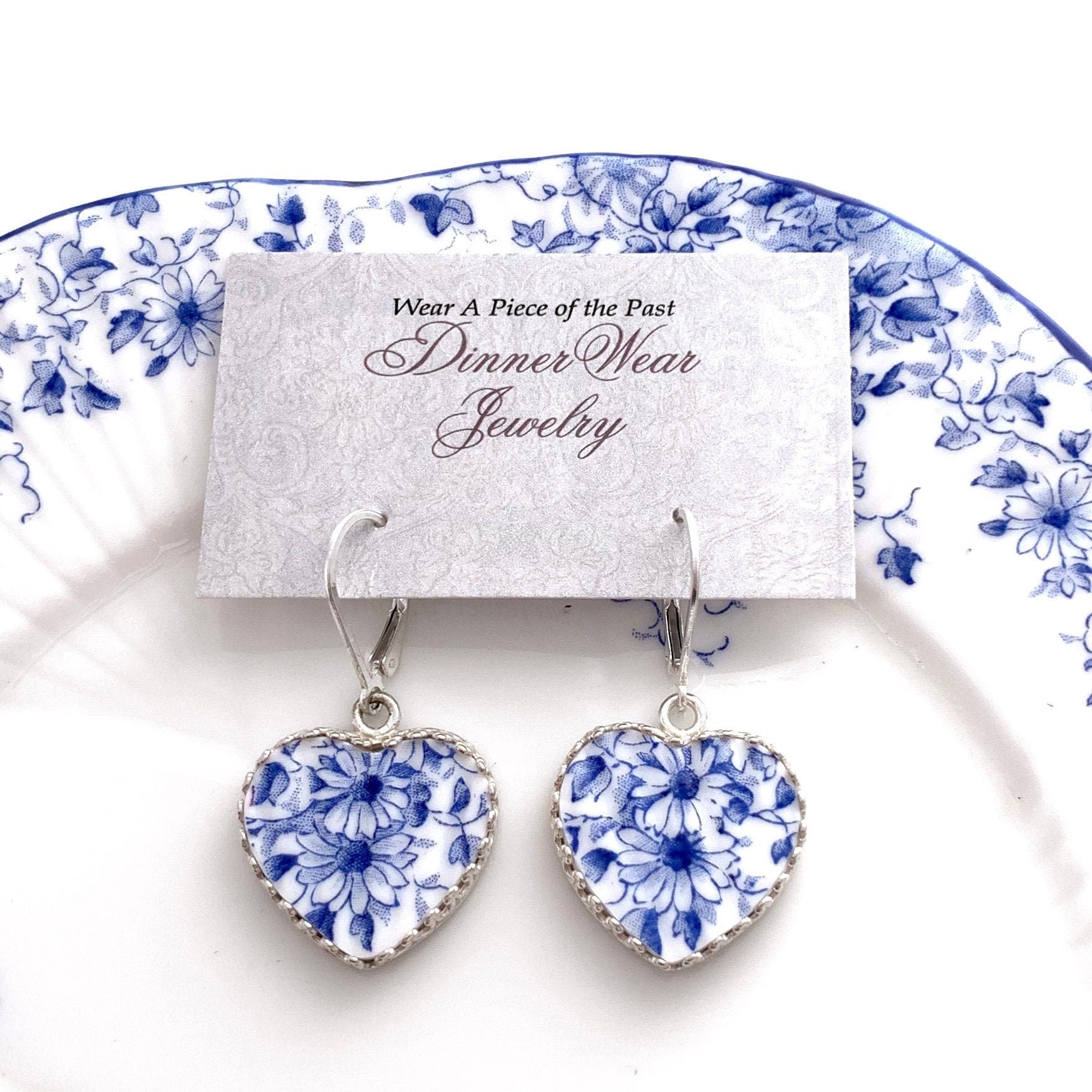 CUSTOM ORDER Custom Broken China Jewelry Heart Earrings Made From Your China Custom Memorial Jewelry Gift In Memory Mom Grandmother