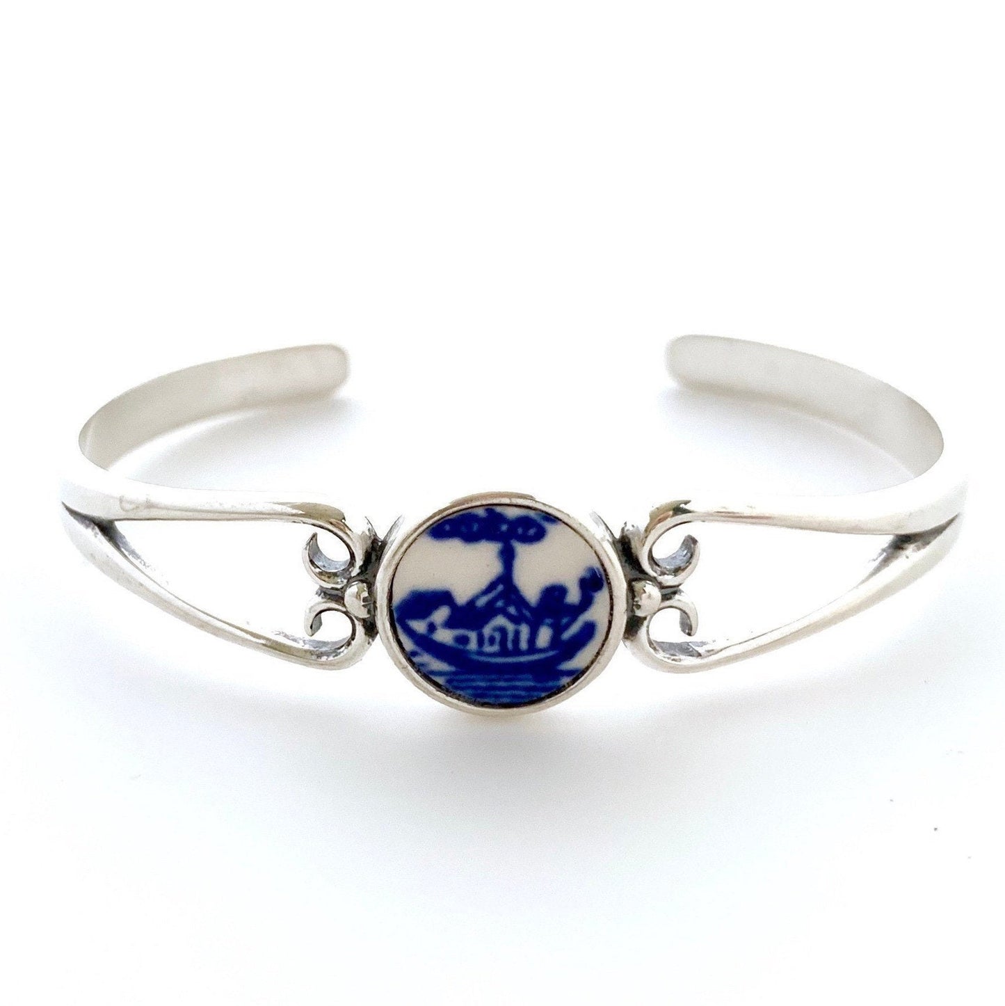 Blue Willow Ware Broken China Jewelry Willow 9th Anniversary Gift for Wife