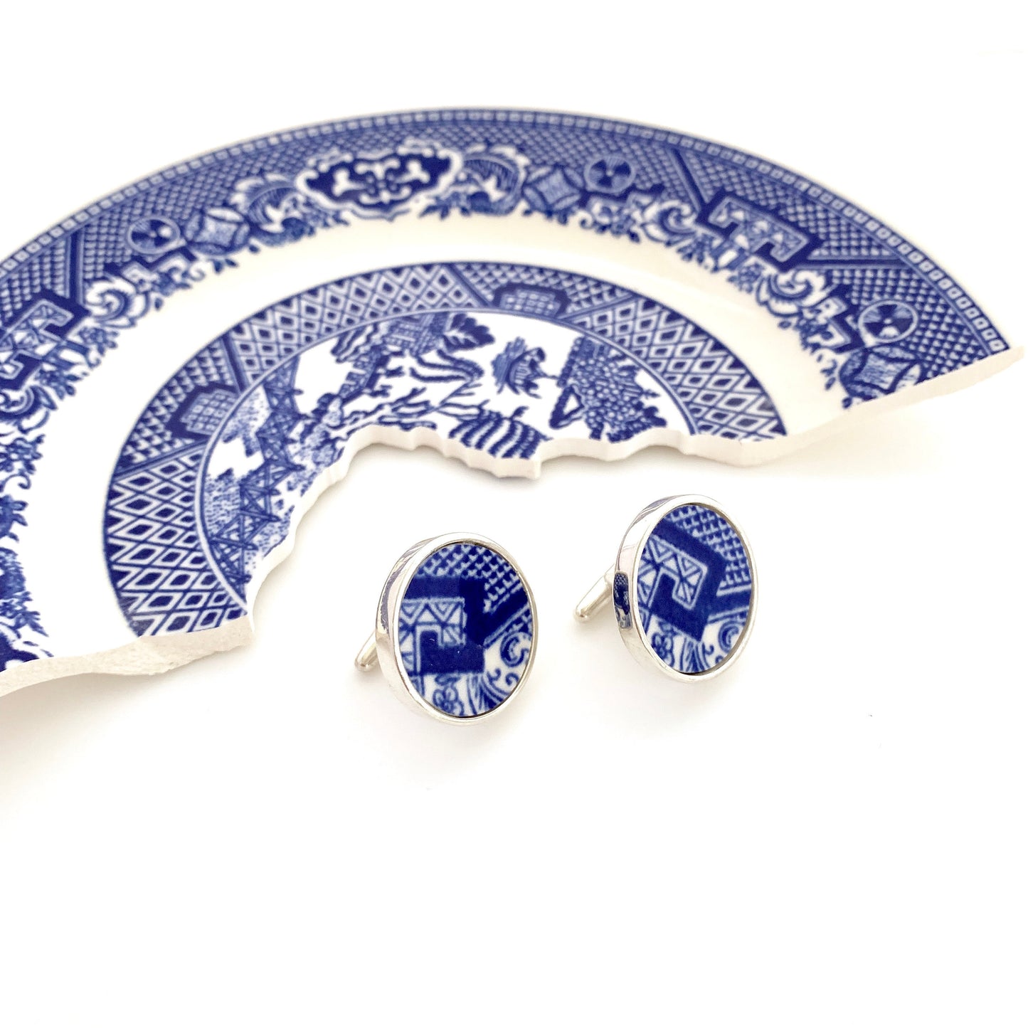 CUSTOM ORDER China Cufflinks Broken China Jewelry Cuff Links Made From Your China Memorial Jewelry Custom Jewelry