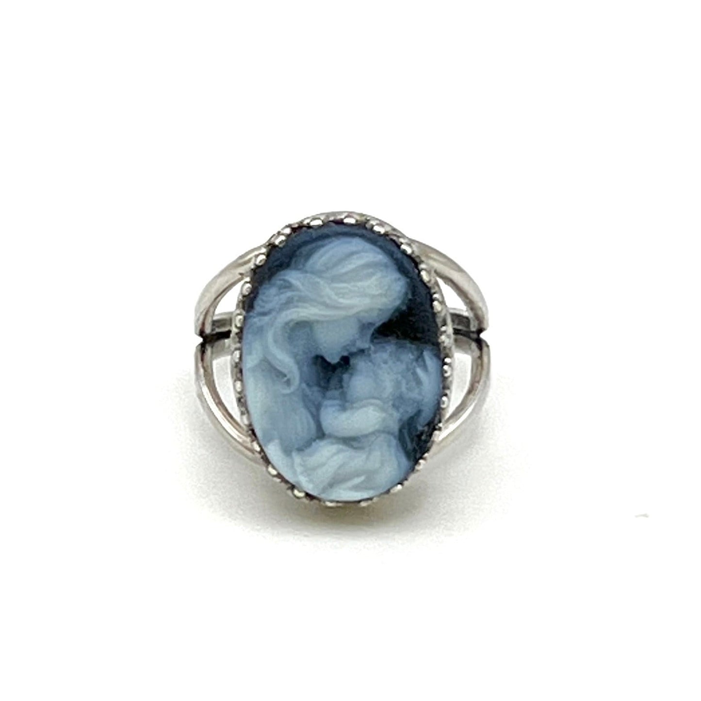 Mother and Child Cameo, Mother Ring, Adjustable Sterling Silver Ring, New Mom Baby Shower Gift